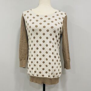 Banana Republic M Polka Dot Pullover Sweater Womens Cotton Neutral Cabincore